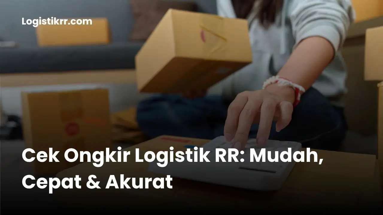 Ilustrasi cek ongkir Logistik RR - tampilan smartphone dengan kalkulator tarif pengiriman